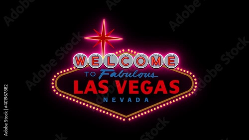 Las Vegas sign over black background