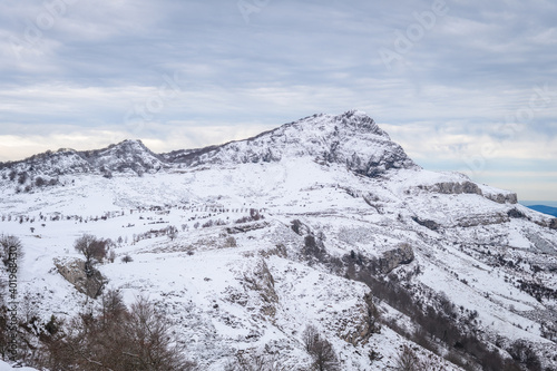 Wallpaper Mural views of gorbea natural park on winter season, basque country Torontodigital.ca