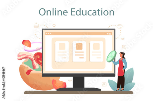 Shawarma online service or platform. Chef cooking delicious