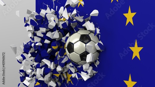 Fototapeta Naklejka Na Ścianę i Meble -  Soccer ball with Particles under Black Background. 3D sketch design and illustration. 3D high quality rendering.