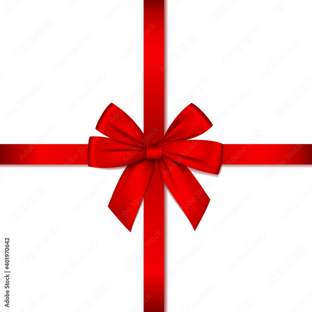 Red bow with ribbon isolated on white. Red bow with ribbon isolated on white.
