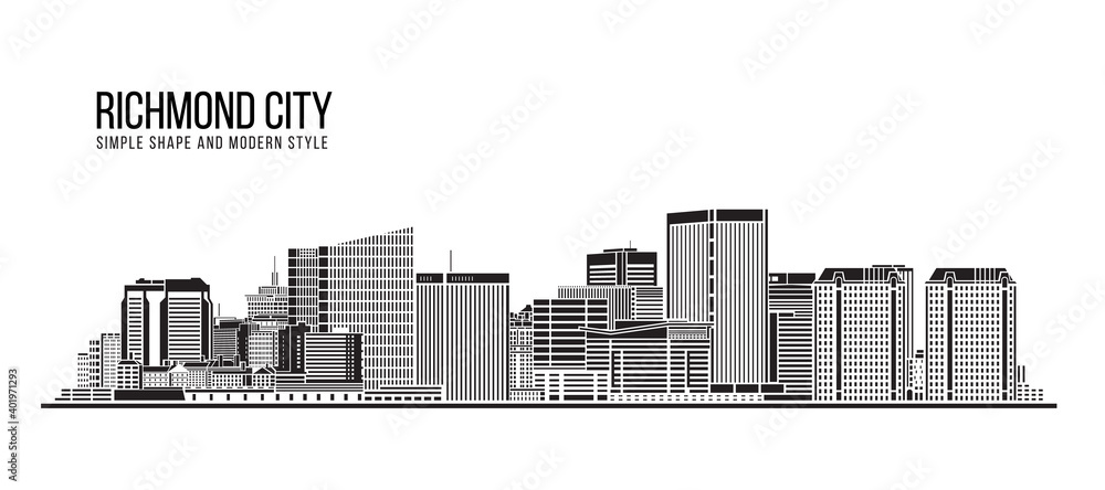 Cityscape Building Abstract Simple shape and modern style art Vector design - Richmond city