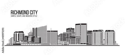 Fotografie, Obraz Cityscape Building Abstract Simple shape and modern style art Vector design - Ri
