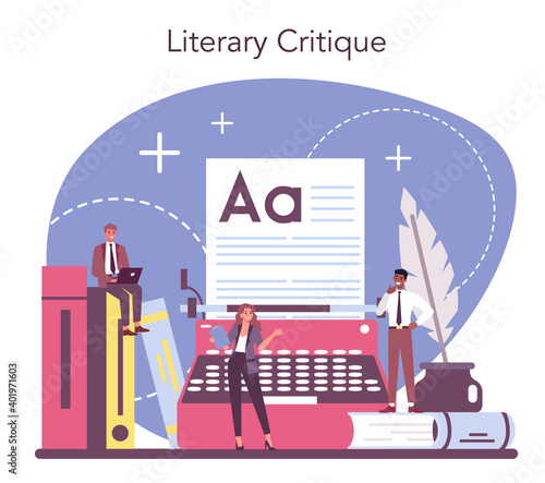 Professional literaturist concept. Scientist studying and research