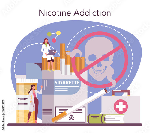 Narcologist concept. Professional medical specialist. Tobacco addiction