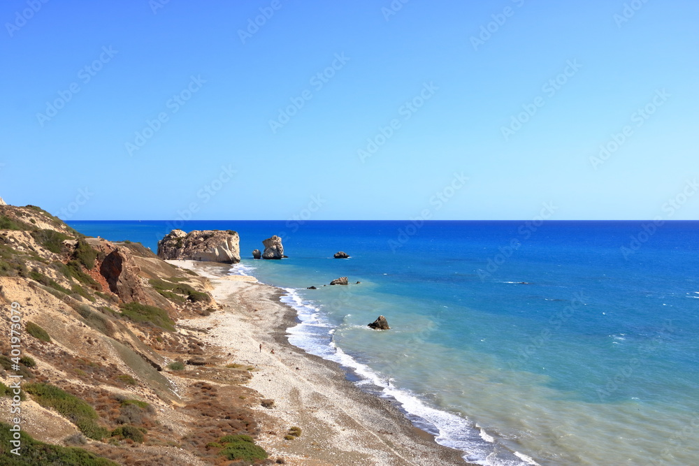 Aphrodite's rock and beach in Cyprus, called Petra tou Romiou