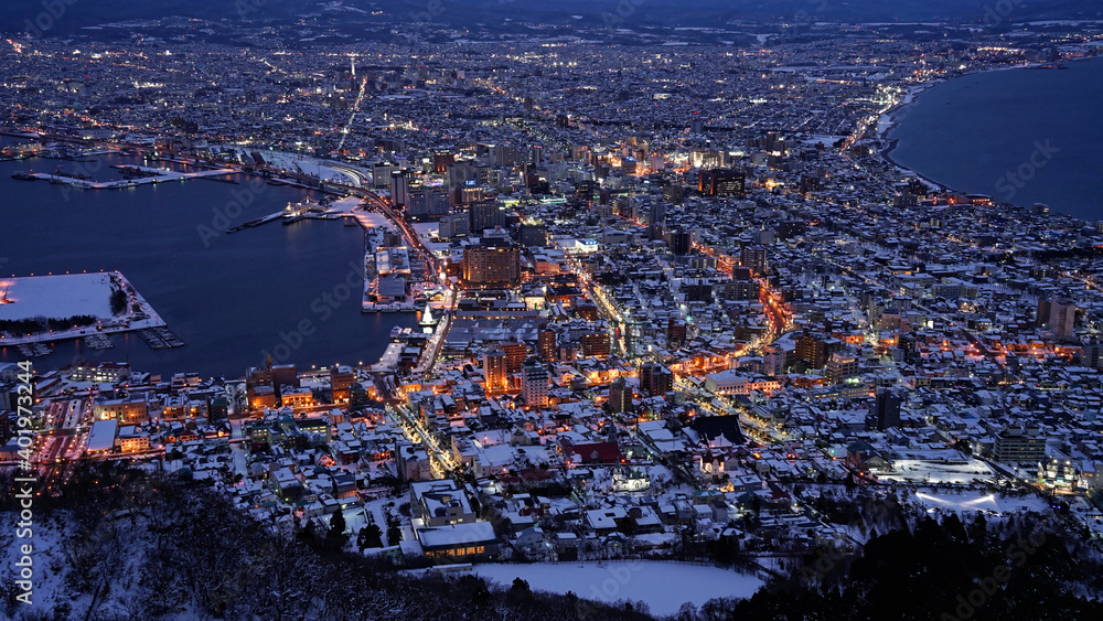 Obraz premium 函館山からの夕暮