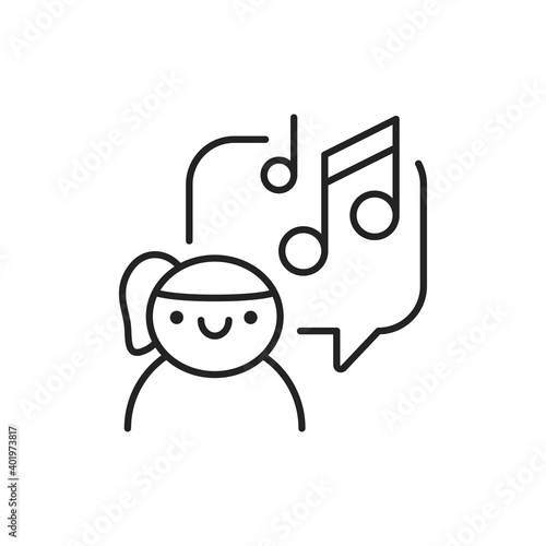 Children's music school color line icon. Pictogram for web page, mobile app, promo.