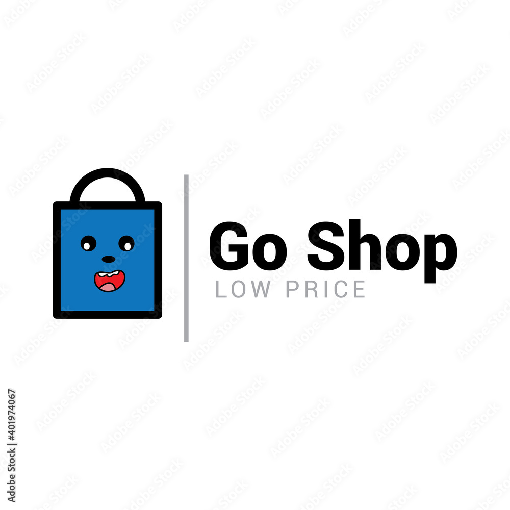 Go shop bag shopping logo icon vector template.