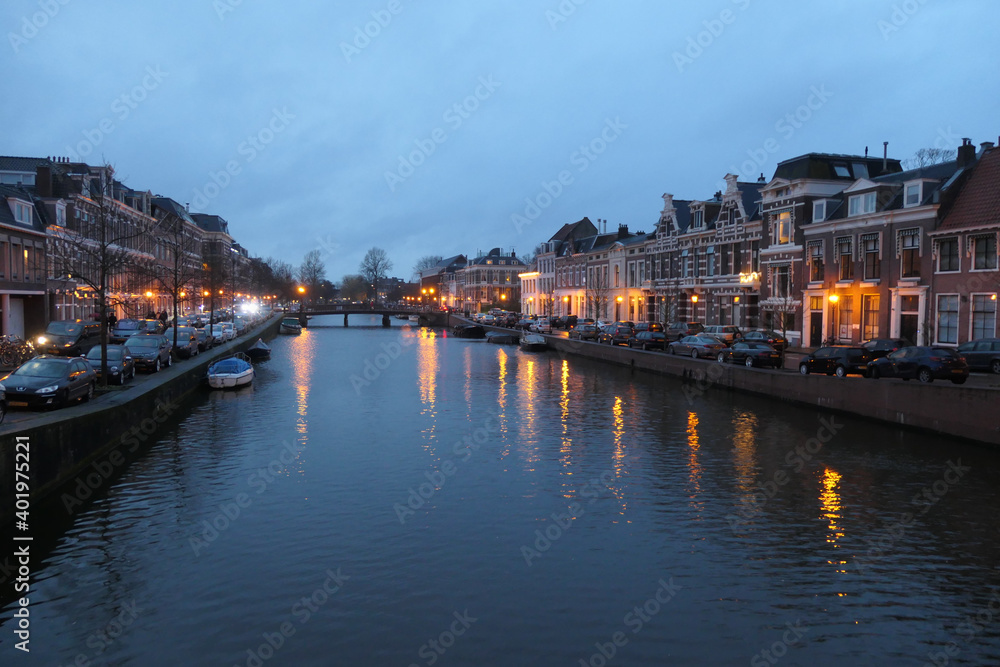 Kanal in Haarlem, Die Niederlande