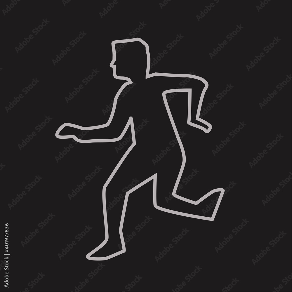 human silhouette chalk outline on dark back human silhouette chalk outline on dark back