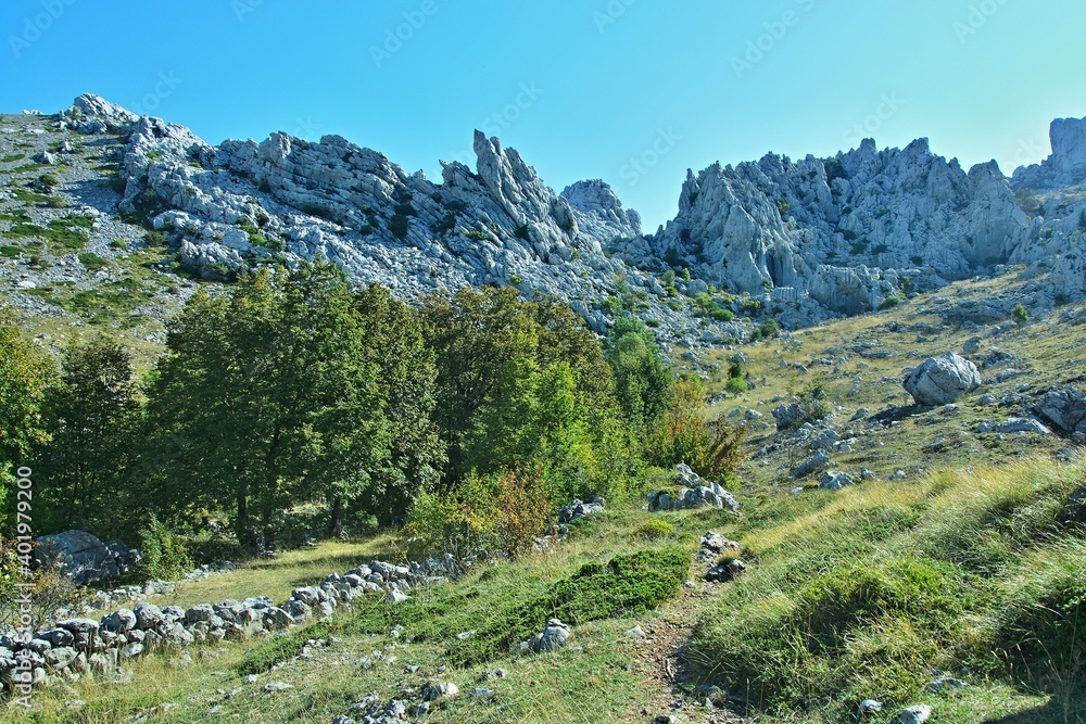 Croatia-view of the rocky city of Tulove Grede in the Velebit National Park
