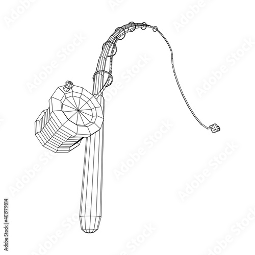 Fishing rod with line sinker and hook