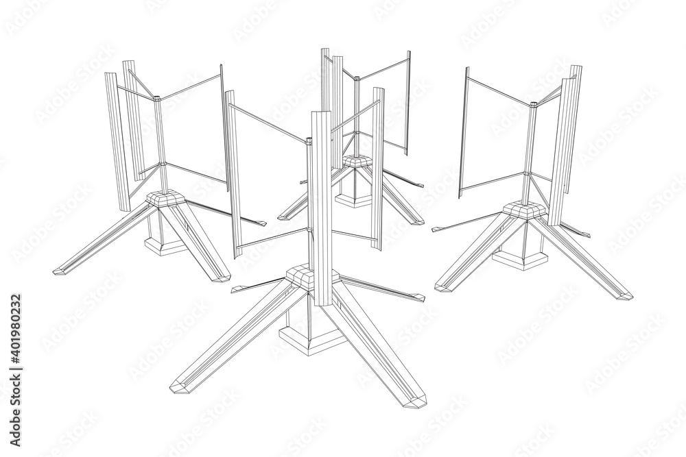 Darrieus wind turbine. Windmill generator Darrieus wind turbine. Windmill generator