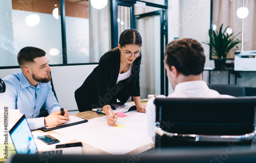 Creative young businesspeople co working in office