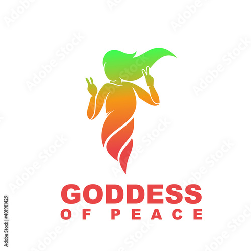 Goddess of Peace Logo Design Vector