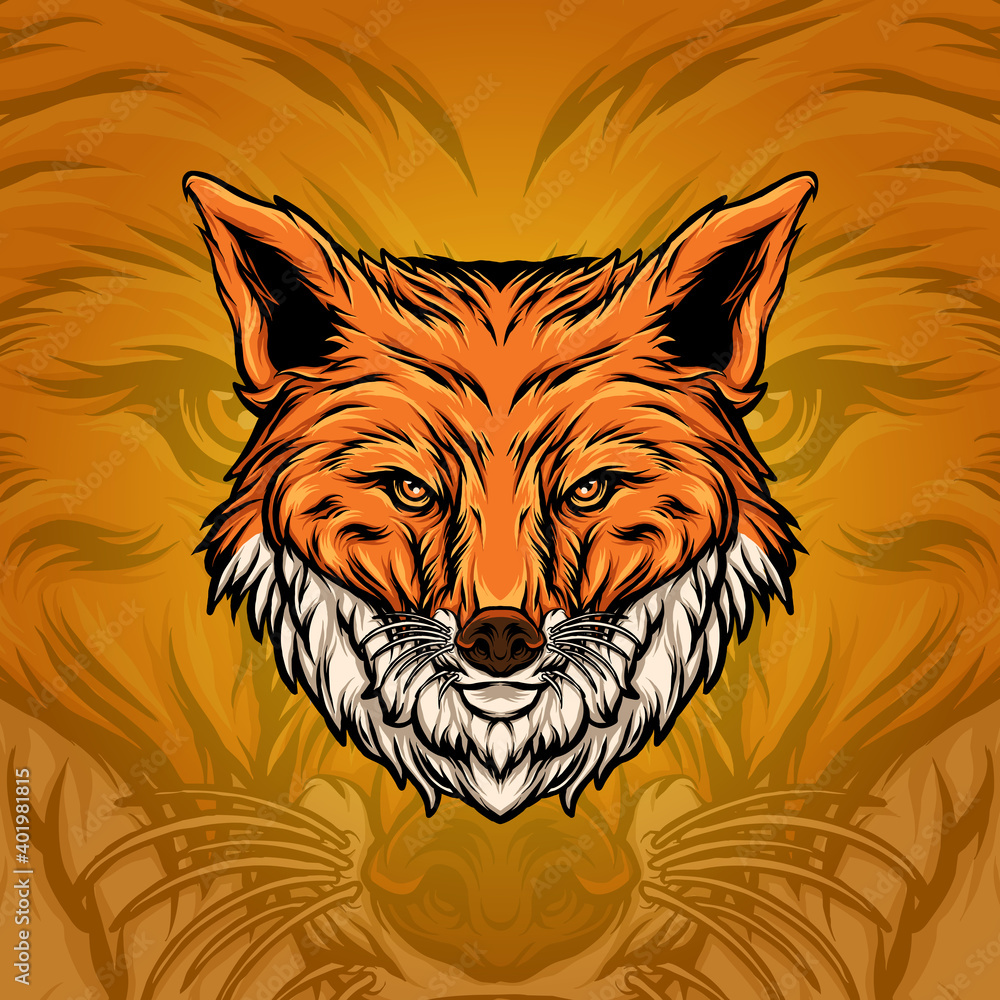 Fox head illustration. Foxy mascot vector Fox head illustration. Foxy mascot vector