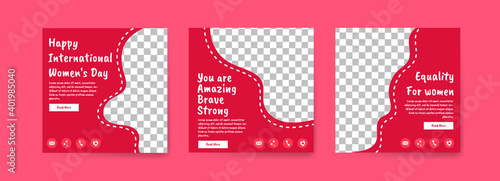 Social media post templates for international women's day.