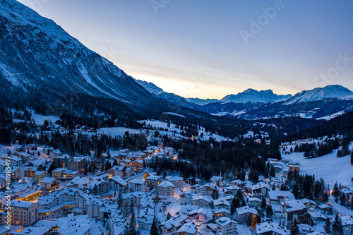 winter sunrise in the alps 