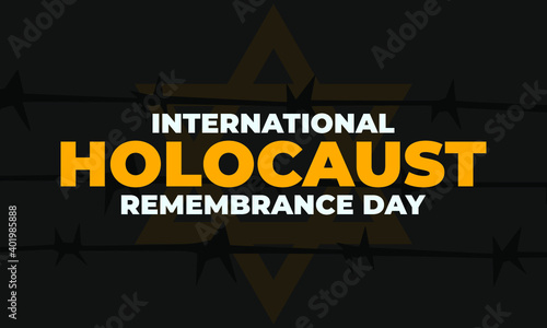 International Holocaust Remembrance Day is an international memorial day on 27 January commemorating the tragedy of the Holocaust that occurred during the Second World War. Star of David. Vector EPS10