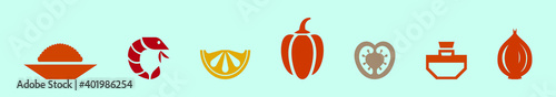 set of paella cartoon icon design template with various models. vector illustration isolated on blue background