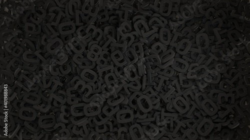Black Numbers falling .background for display your products.3D rendering
