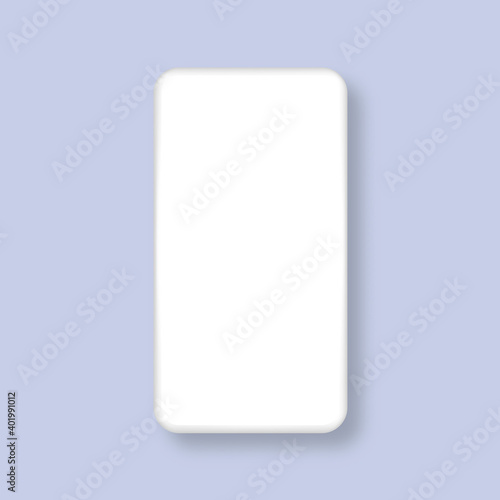 Modern realistic clay mockup smartphone with white screen. Template for presentation of UI design interface or infographic. Vector