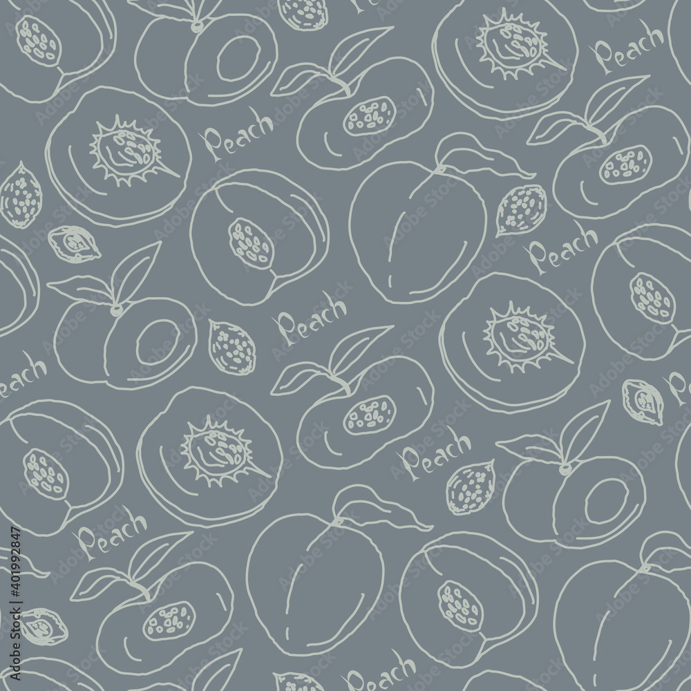 blue pattern with ripe peaches blue pattern with ripe peaches