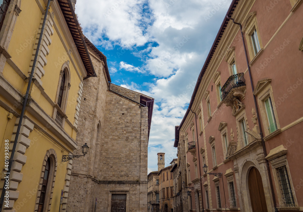 Ascoli Piceno (Italy) - The beautiful medieval and artistic city in Marche region, central Italy. Here a view of historical center.