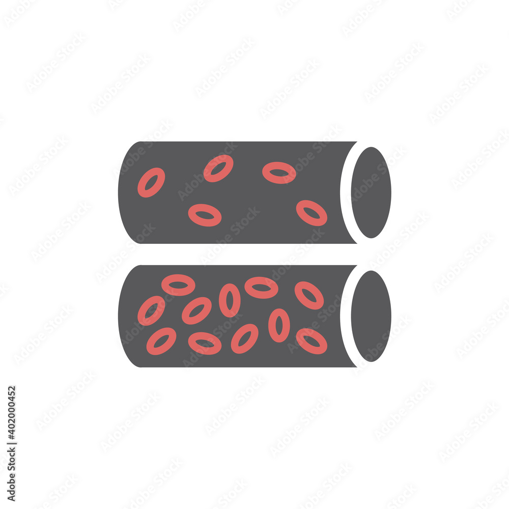 Vector medical icon structure and blood components. Illustration of a ...
