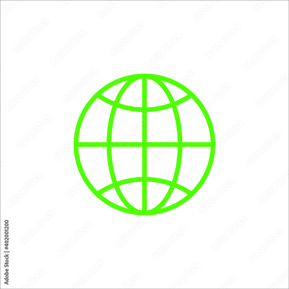 green planet icon on white background, vector illustration green planet icon on white background, vector illustration