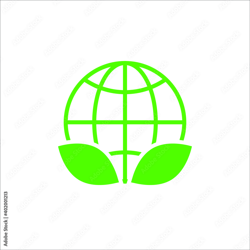 green planet icon on white background, vector illustration green planet icon on white background, vector illustration