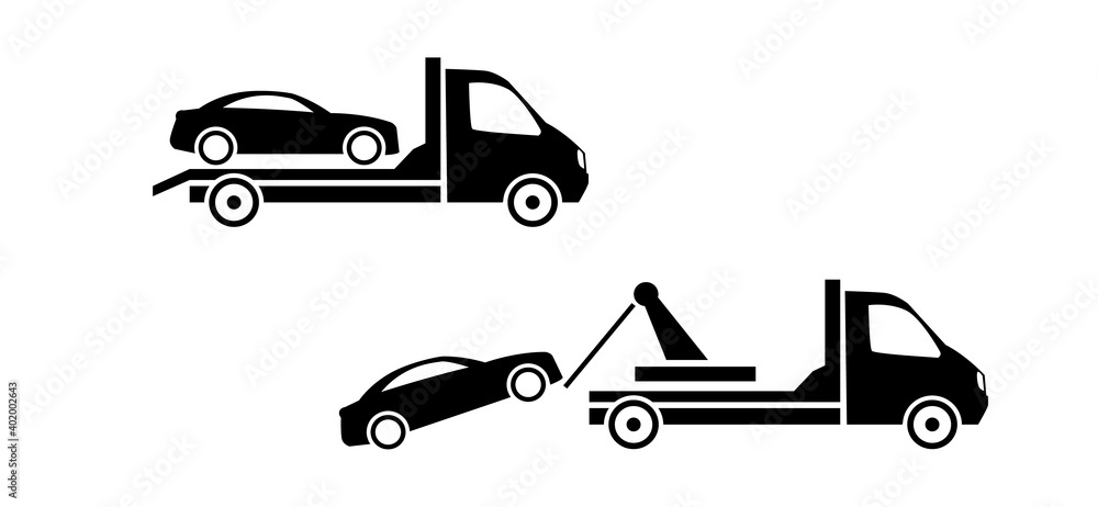 Car towing truck icon.
