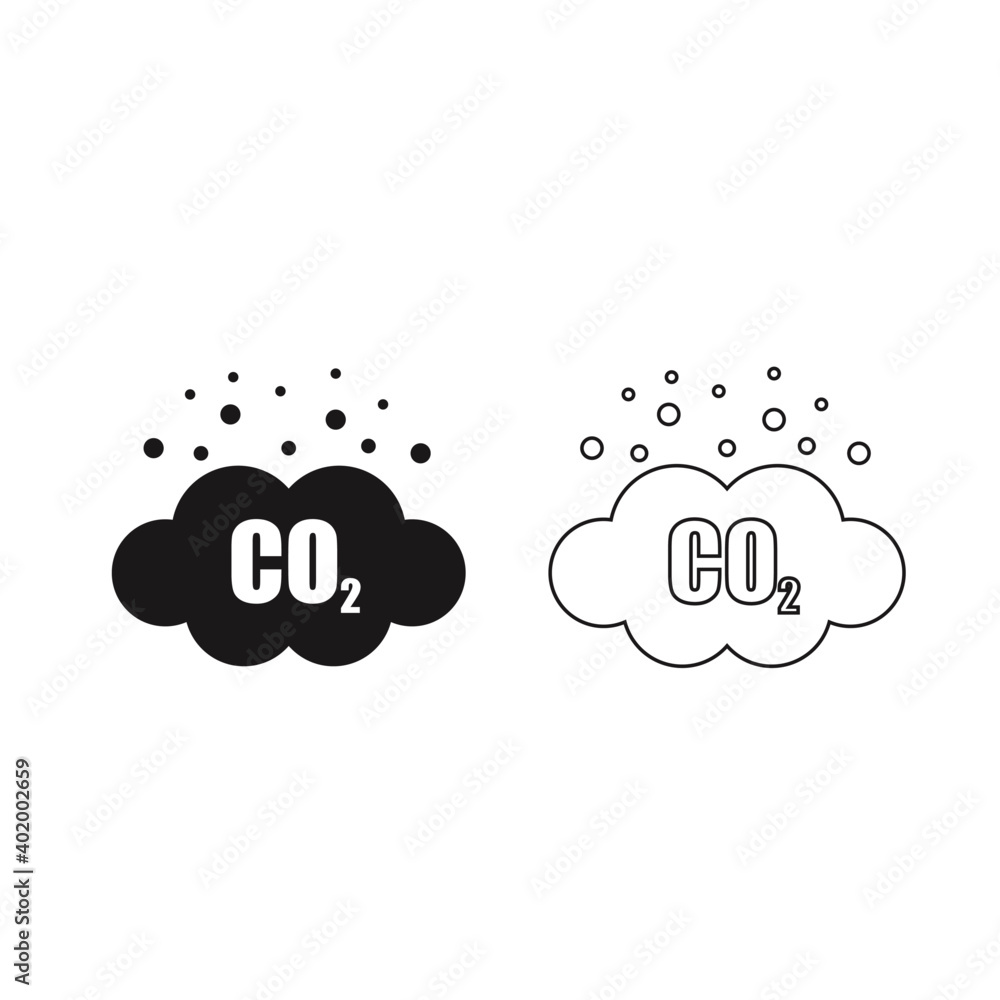Obraz premium Set of co2 emissions vector icon
