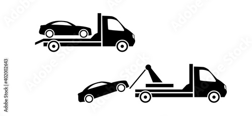 Car towing truck icon.