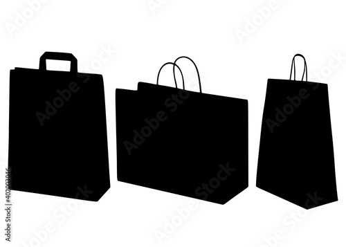 Shopping bags from the store in a set.