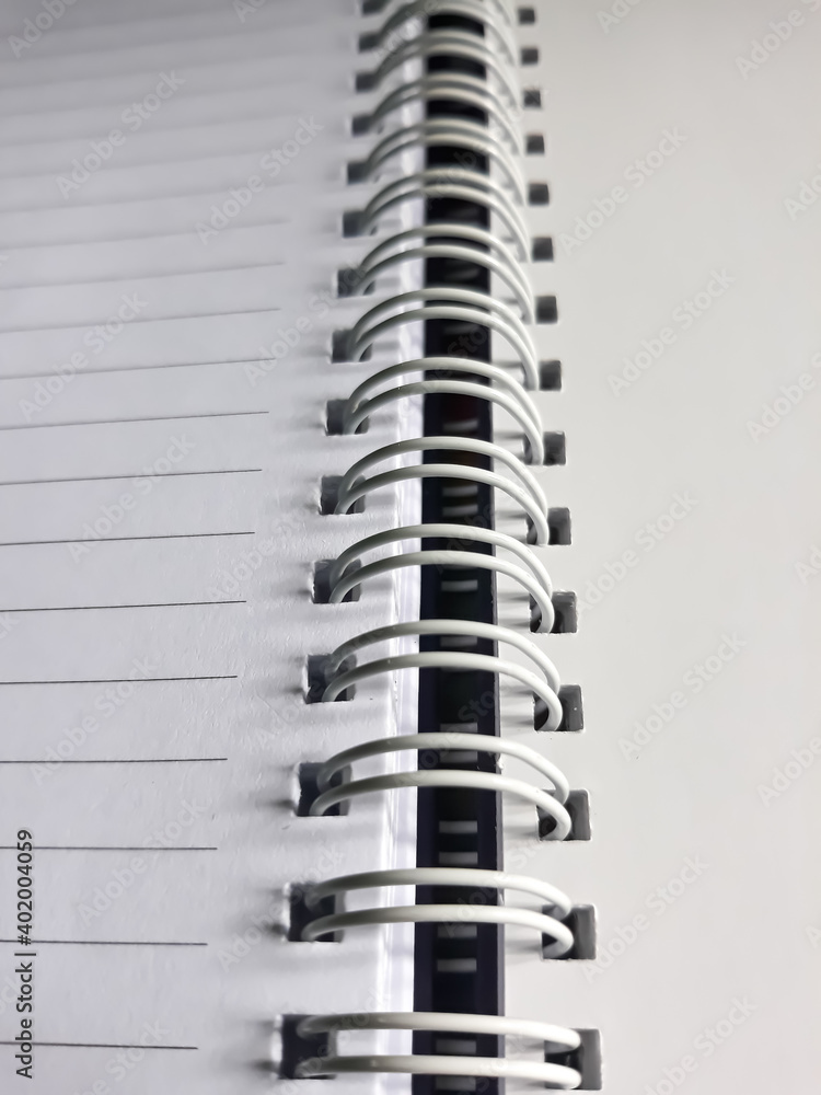 Ring spiral of notebook close-up view. Ring spiral of notebook close-up view.