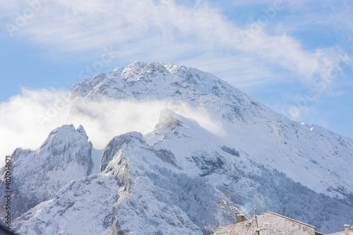 View of the Picos the Europa from Sotres village, near to Bulnes. Spain, Asturias. © iree_sirgo