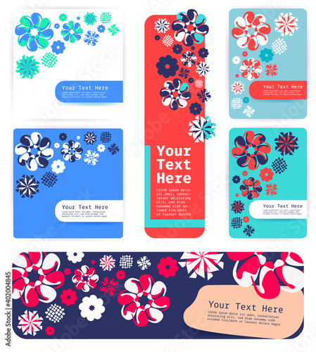 Spring season banners with flowers  Vector illustration.