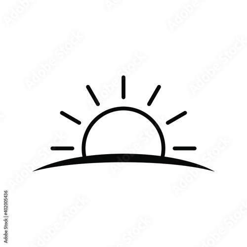 Sunset icon, sunrise icon. Sun, rise symbol. Morning icon.