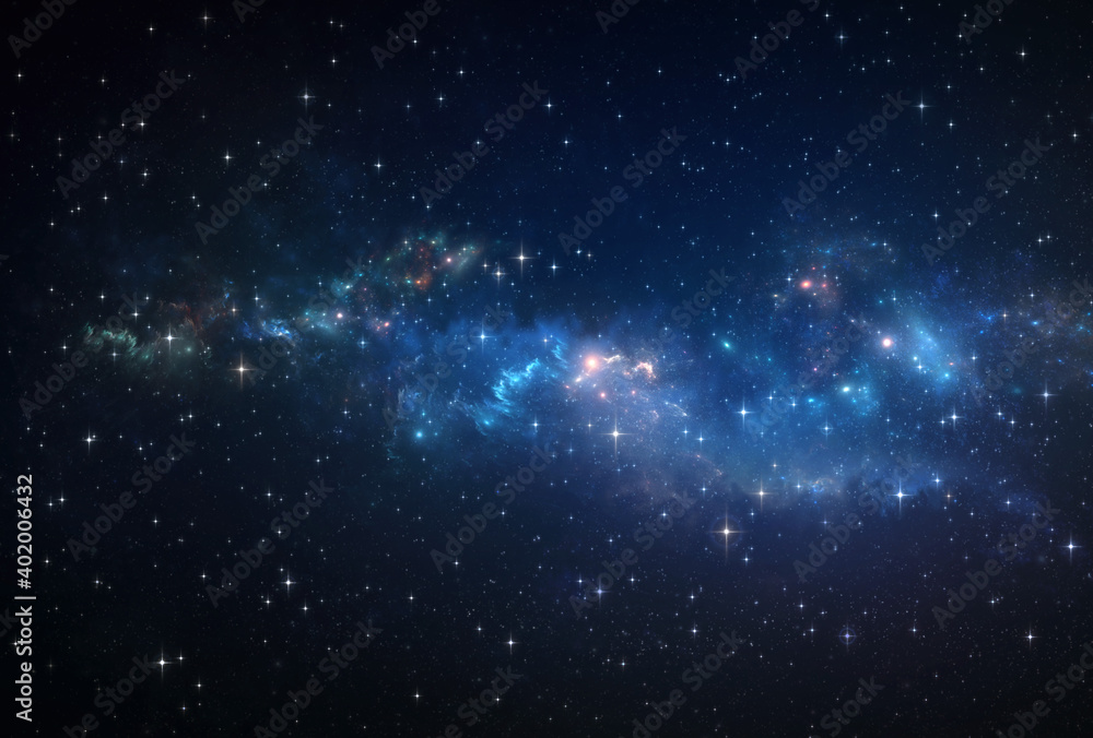 Galaxy, nebula and stars constellations in Universe. Deep space background.