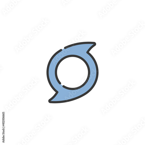 Hurricane icon category one. Filled color icon. Weather vector illustration