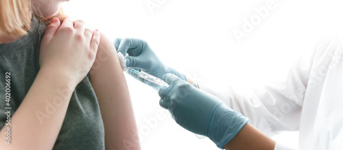 Fotografia, Obraz Vaccination Vaccine Syringe Injection Prevention Immunization Treatment Coronavi