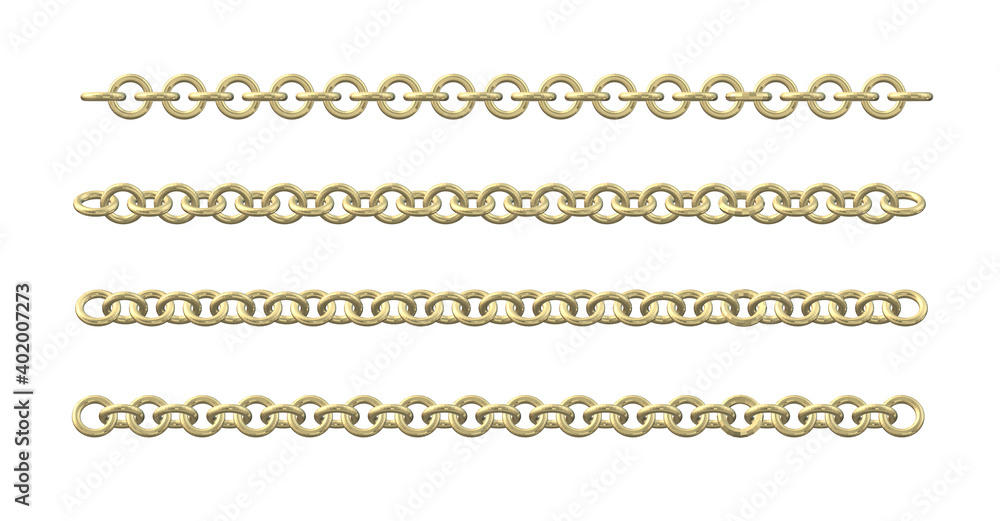 Isolated gold chain on white backgroun Isolated gold chain on white backgroun