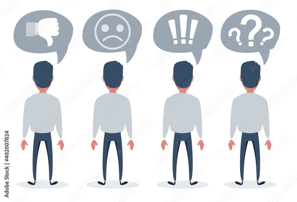 Business Men from the back. Vector illustration, flat design, cartoon style, isolated background. Business Men from the back. Vector illustration, flat design, cartoon style, isolated background.