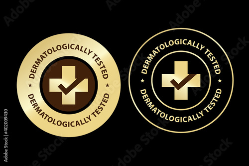 dermatologically tested vector golden stamp