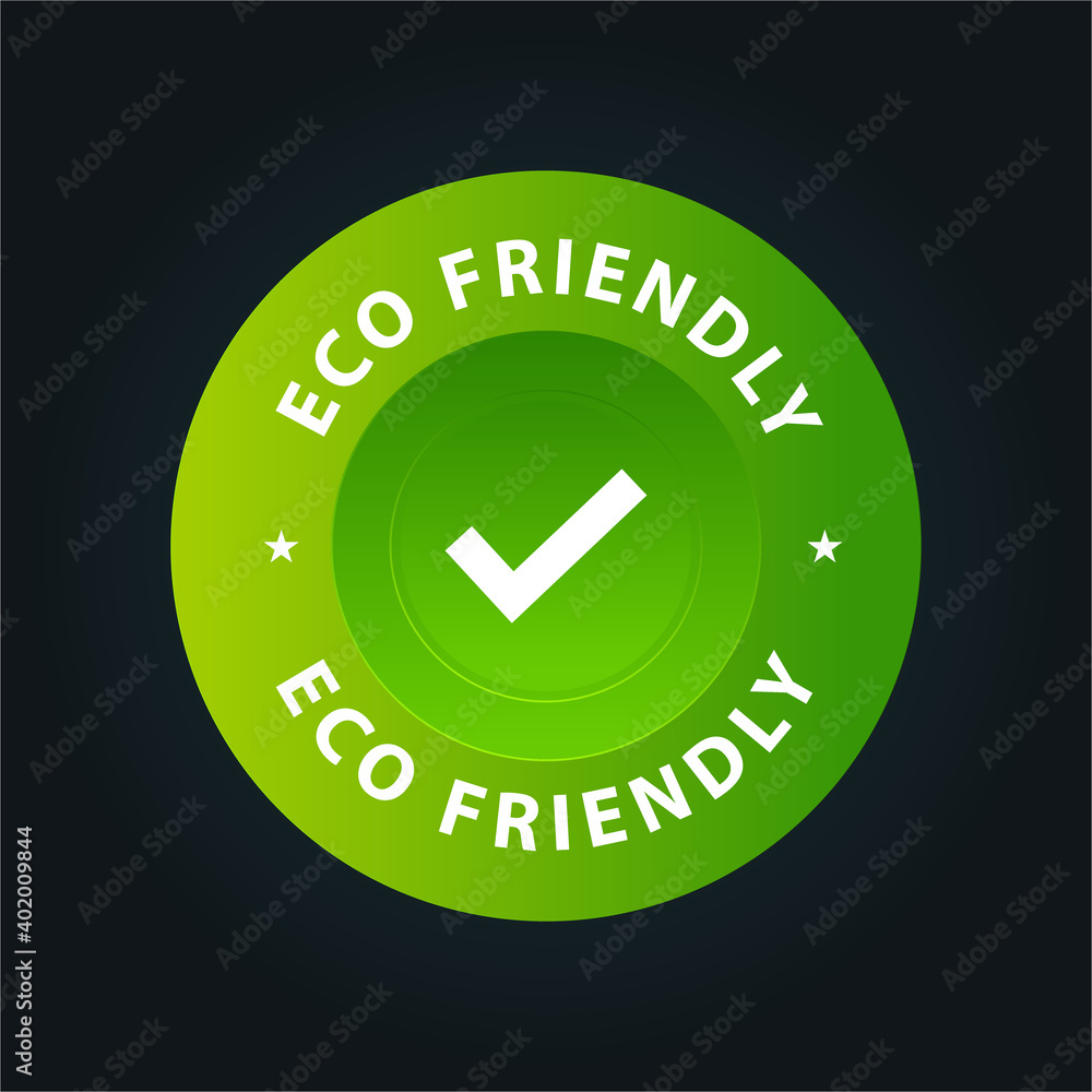 eco friendly vector stamp with tick mark isolated on black background eco friendly vector stamp with tick mark isolated on black background