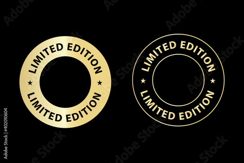 limited edition vector icon, golden color isolated on black background photo