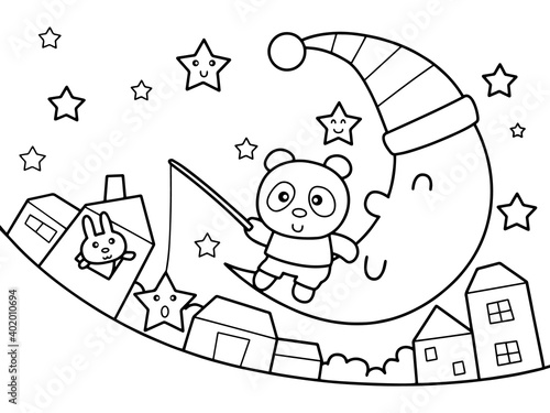 Little panda in children dream