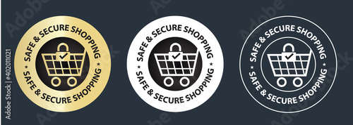 safe and secure shopping abstract vector stamp